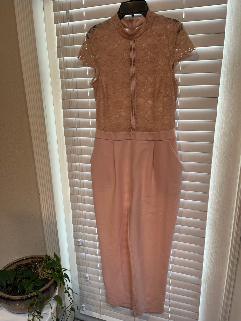 ASOS Blush Pink Lace Bodice Jumpsuit